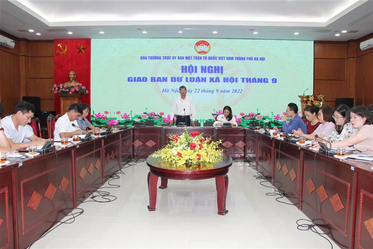 Ủy ban MTTQ Việt Nam TP Hà Nội tổ chức giao ban dư luận xã hội tháng 9/2022