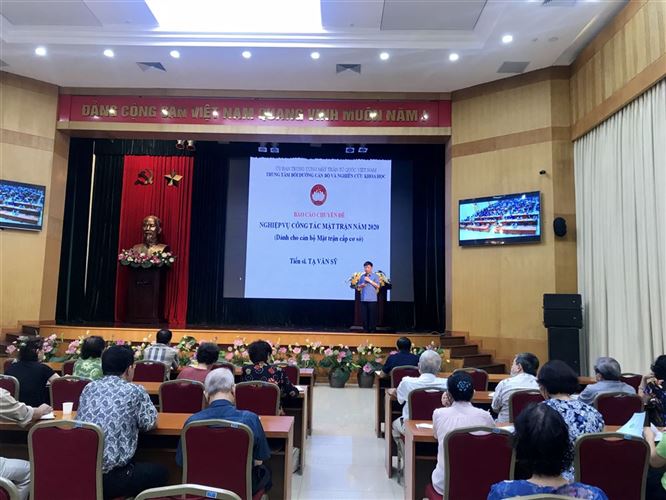 Quận Hoàn Kiếm tổ chức lớp bồi dưỡng nghiệp vụ công tác Mặt trận năm 2020