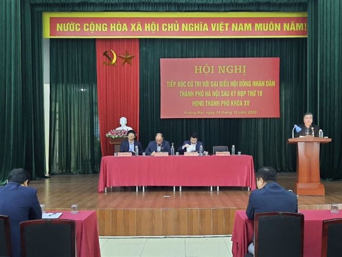 Quận Hoàng Mai tổ chức hội nghị tiếp xúc cử tri với đại biểu HĐND TP sau kỳ họp thứ 18 khóa XV