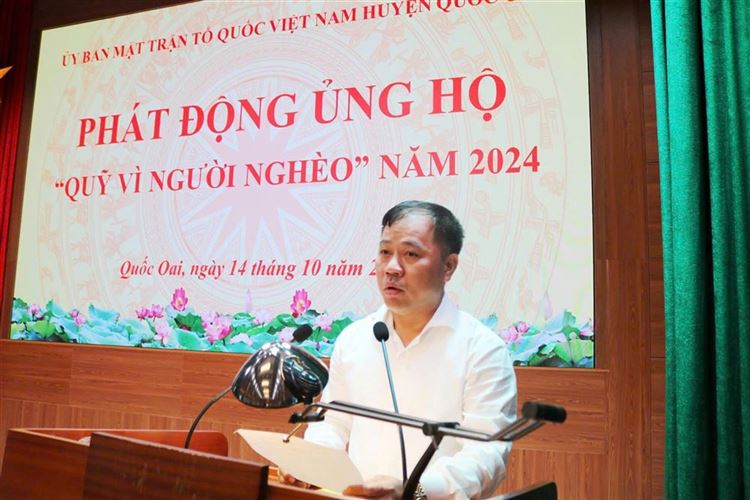 Huyện Quốc Oai phát động ủng hộ Quỹ “Vì người nghèo” năm 2024