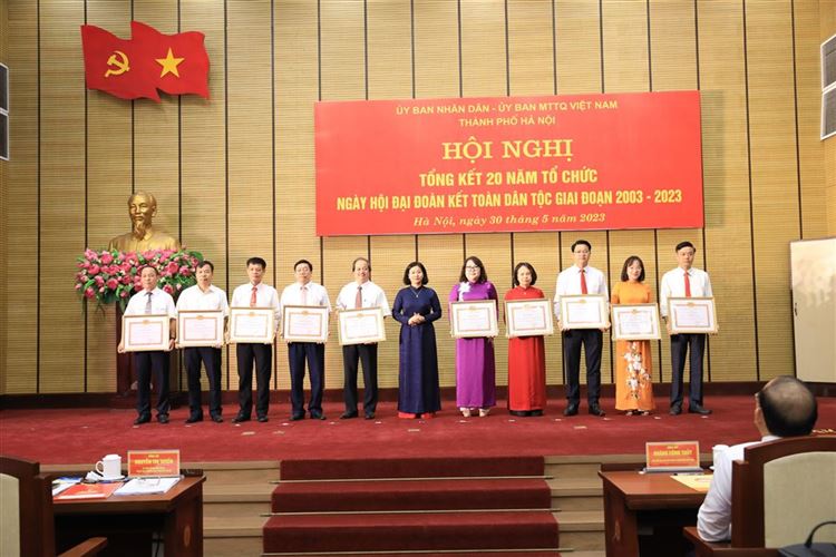 Thành phố Hà Nội tổ chức Hội nghị tổng kết 20 năm tổ chức Ngày hội Đại đoàn kết toàn dân tộc giai đoạn 2003-2023