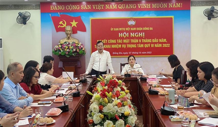 Ủy ban MTTQ Việt Nam quận Đống Đa tổ chức hội nghị sơ kết công tác 9 tháng đầu năm 2022