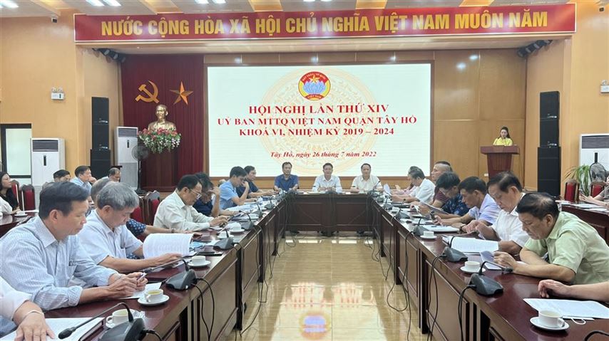 Hội nghị lần thứ 14 Ủy ban MTTQ Việt Nam quận Tây Hồ khóa VI, nhiệm kỳ 2019-2024