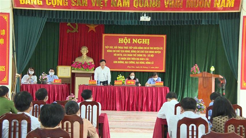 Tiếp xúc, đối thoại trực tiếp giữa các đồng chí lãnh đạo huyện Ứng Hoà với MTTQ, các đoàn thể chính trị - xã hội và nhân dân 