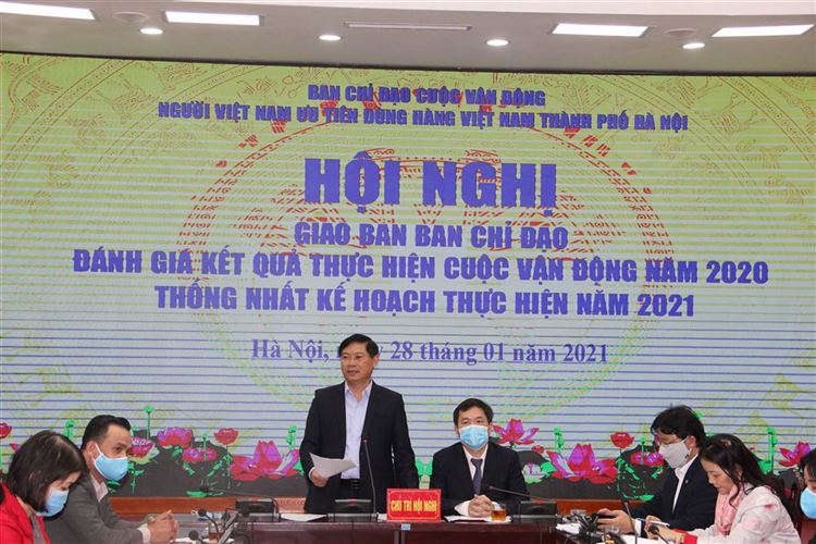 Hội nghị giao ban Ban chỉ đạo Cuộc vận động “Người Việt Nam ưu tiên dùng hàng Việt Nam” Thành phố đánh giá kết quả thực hiện Cuộc vận động năm 2020, thống nhất kế hoạch thực hiện năm 2021  