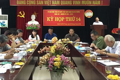 Uỷ ban MTTQ Việt Nam quận Hai Bà Trưng tổ chức kỳ họp thứ 14 khoá XIV, nhiệm kỳ 2014 - 2019