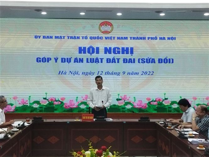 Ban Thường trực Ủy ban MTTQ Việt Nam thành phố Hà Nội góp ý đối với dự thảo Luật đất đai