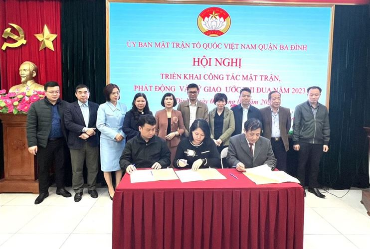 Ủy ban MTTQ Việt Nam quận Ba Đình tổ chức Hội nghị triển khai Chương trình công tác, phát động phong trào thi đua và ký giao ước thi đua năm 2023  