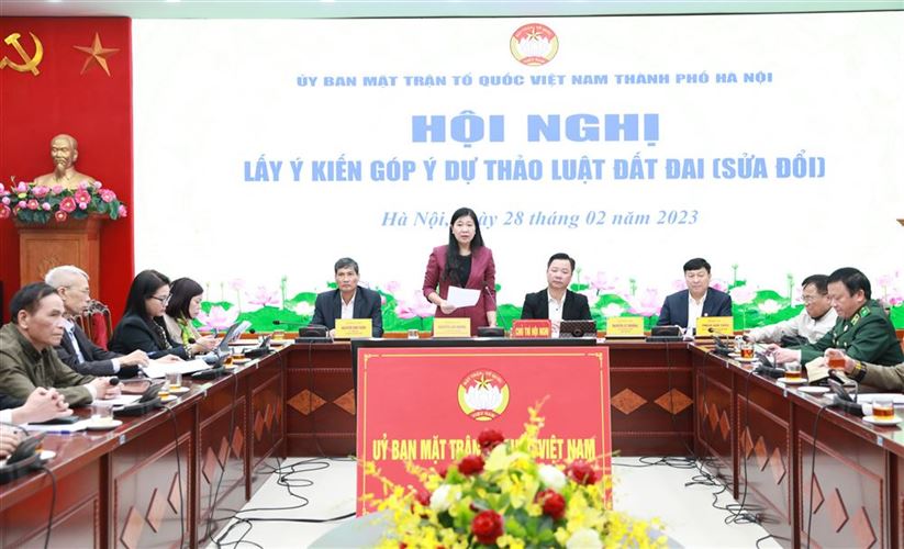 Ủy ban MTTQ Việt Nam Thành phố Hà Nội tiếp tục nhận ý kiến góp ý dự thảo Luật Đất đai ( Sửa đổi )