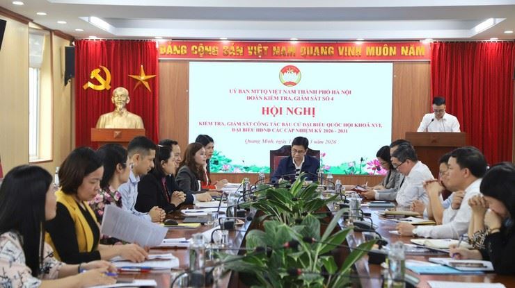  Đoàn kiểm tra, giám sát số 04 của Ủy ban MTTQ thành phố Hà Nội kiểm tra công tác bầu cử 