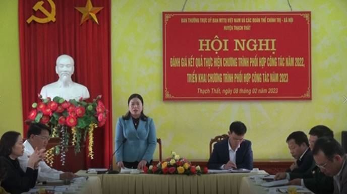 Ủy ban MTTQ Việt Nam và các đoàn thể chính trị - xã hội huyện Thạch Thất triển khai chương trình phối hợp công tác năm 2023