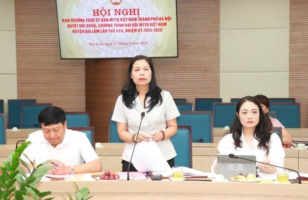 Đoàn Công tác của Ủy ban MTTQ Việt Nam Thành phố Hà Nội làm việc với Huyện ủy Gia Lâm về công tác chuẩn bị Đại hội đại biểu MTTQ Việt Nam huyện Gia Lâm, nhiệm kỳ 2024-2029