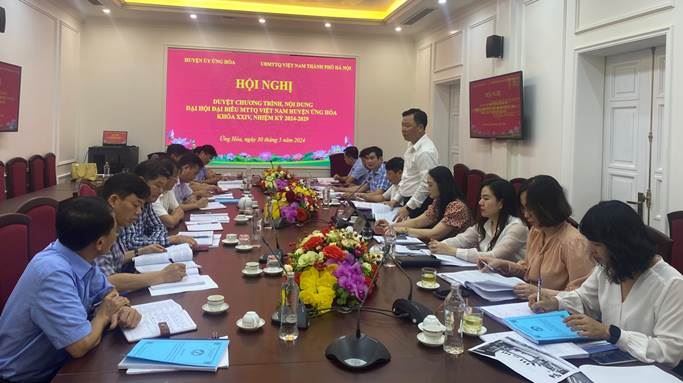 Ủy ban MTTQ Việt Nam Thành phố Hà Nội có buổi làm việc với huyện Ứng Hòa về công tác chuẩn bị đại hội đại biểu MTTQ Việt Nam huyện Ứng Hòa khóa XXIV, nhiệm kỳ 2024-2029