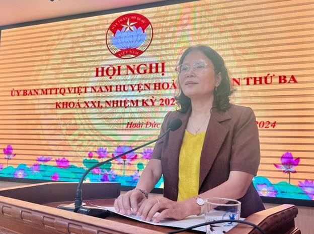 Hội nghị lần thứ 3 Ủy ban MTTQ Việt Nam huyện Hoài Đức  khóa XXI, nhiệm kỳ 2024 – 2029 