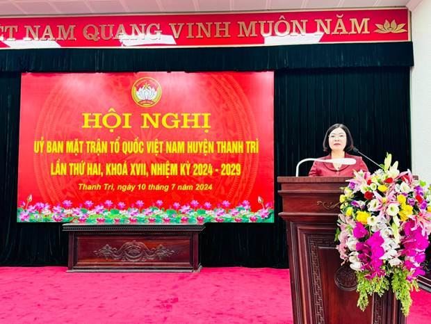 MTTQ Việt Nam huyện Thanh Trì tổ chức Hội nghị lần thứ hai nhiệm kỳ 2024 - 2029