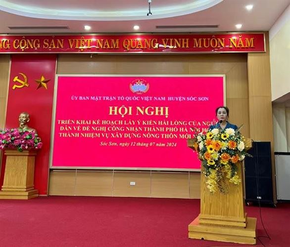 Huyện Sóc Sơn lấy ý kiến người dân đề nghị công nhận Thành phố Hà Nội hoàn thành nhiệm vụ xây dựng nông thôn mới năm 2024