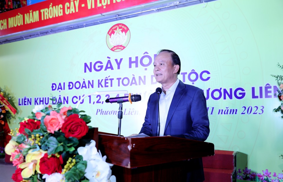 Chủ tịch HĐND TP Nguyễn Ngọc Tuấn ph&aacute;t biểu tại Ng&agrave;y hội