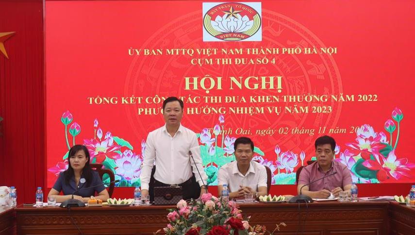 Ph&oacute; Chủ tịch Ủy ban MTTQ Việt Nam TP H&agrave; Nội Nguyễn Sỹ Trường ph&aacute;t biểu tại Hội nghị