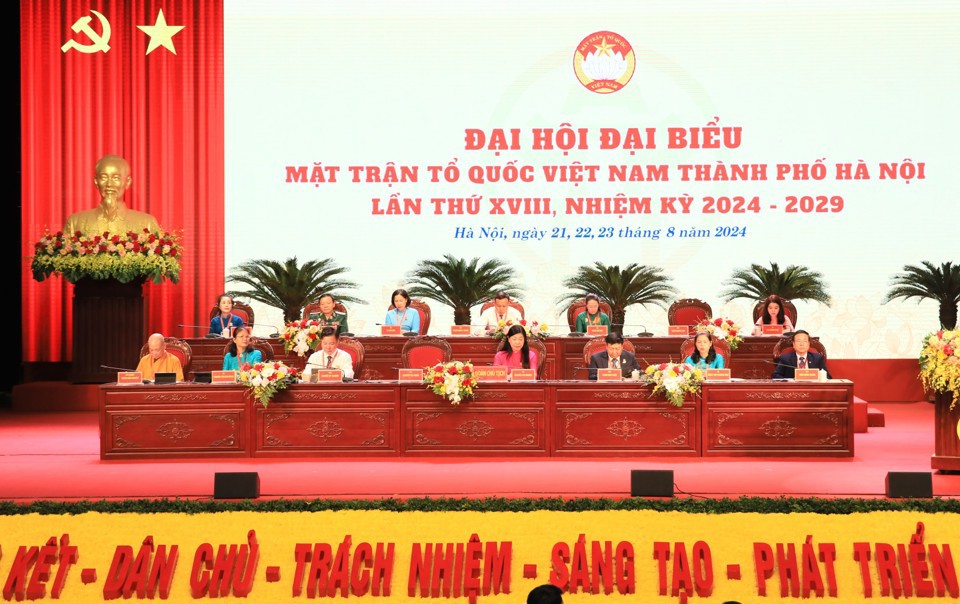 Đại hội đại biểu Mặt trận Tổ quốc Việt Nam TP H&agrave; Nội lần thứ XVIII, nhiệm kỳ 2024-2029