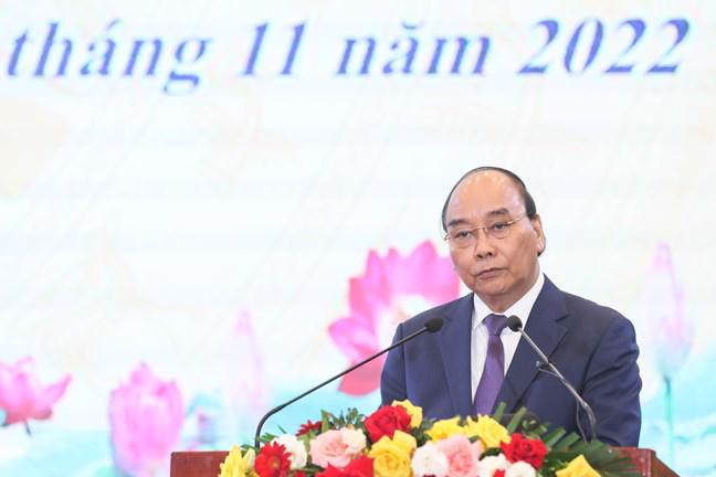 Chủ tịch nước Nguyễn Xu&acirc;n Ph&uacute;c ph&aacute;t biểu tại Hội nghị