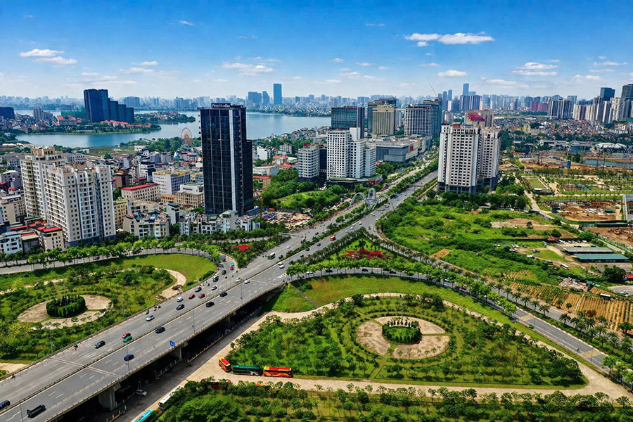 Hà Nội định hướng phát triển theo mô hình chùm đô thị đa tầng, đa cực, đa trung tâm. Ảnh: Phạm Hùng