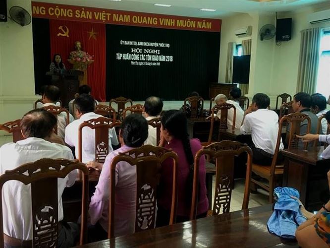 Tin tập huấn công tác Tôn giáo cho đồng bào công giáo huyện Phúc Thọ.