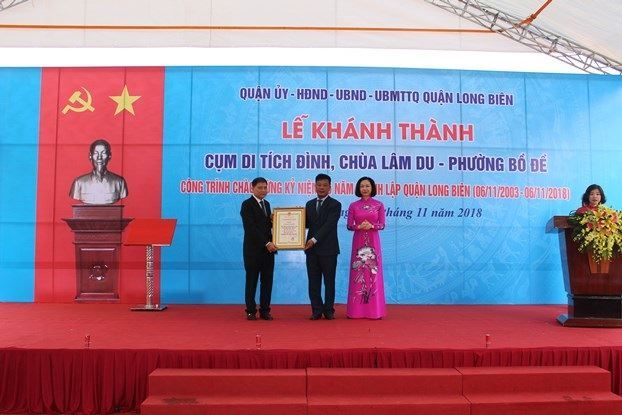 Lễ khánh thành và gắn biển các công trình Kỷ niệm 15 năm thành lập quận Long Biên (06/11/2003 – 06/11/2018)