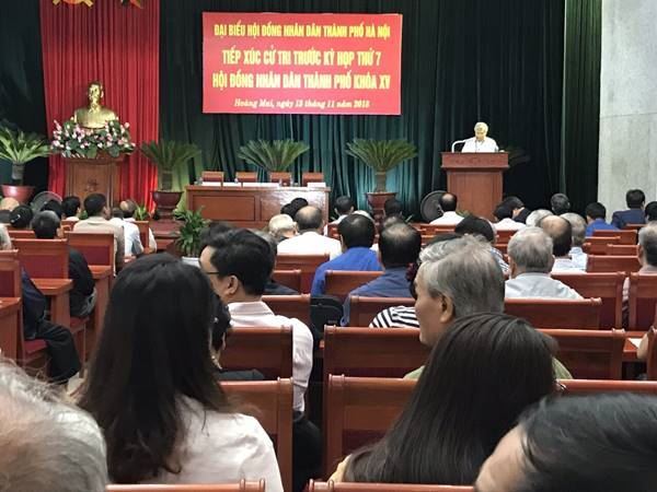 Hội nghị tiếp xúc cử tri quận Hoàng Mai với đại biểu HĐND Thành phố Hà Nội trước kỳ họp thứ 7 khóa XV