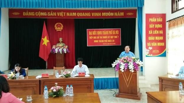 Huyện Đan Phượng tổ chức hội nghị tiếp xúc giữa tổ đại biểu HĐND TP Hà Nội với cử tri xã Liên Hà