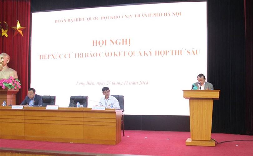 Đại biểu Quốc hội thành phố Hà Nội tiếp xúc với cử tri quận Long Biên sau kỳ họp thứ Sáu, Quốc hội khoá XIV