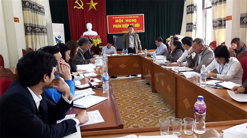 Ủy ban MTTQ Việt Nam huyện Ứng Hòa  tổ chức hội nghị phản biện xã hội, kỳ họp cuối năm 2018