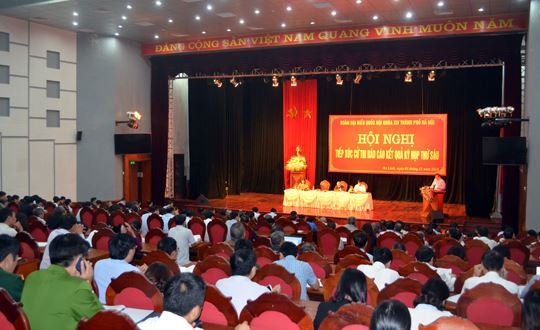 Đại biểu Quốc hội tiếp xúc cử tri huyện Mê Linh báo cáo kết quả kỳ họp thứ 6, Quốc hội khóa XIV