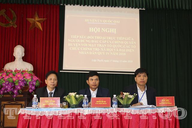 Huyện Quốc Oai đối thoại trực tiếp giữa người đứng đầu cấp ủy, chính quyền huyện với MTTQ, các tổ chức chính trị xã hội và đại diện Nhân dân