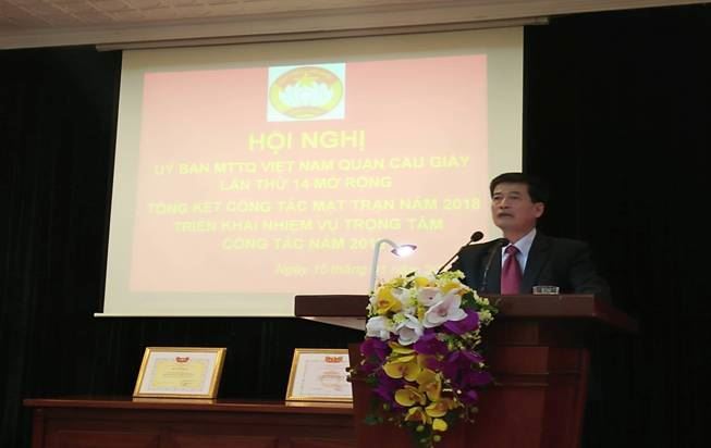 Ủy ban MTTQ Việt Nam quận Cầu Giấy tổng kết công tác Mặt trận năm 2018, triển khai nhiệm vụ trọng tâm năm 2019