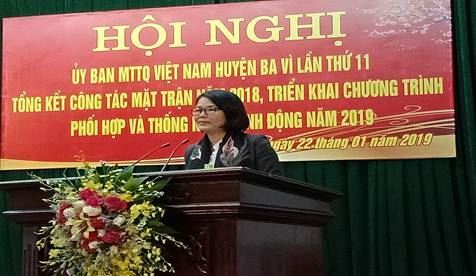 Ủy ban MTTQ Việt Nam huyện Ba Vì tổ chức hội nghị lần thứ 11  và tổng kết công tác Mặt trận năm 2018.