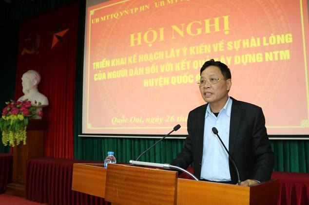 Huyện Quốc Oai tổ chức hội nghị triển khai Kế hoạch lấy ý kiến về sự hài lòng của người dân đối với kết quả xây dựng nông thôn mới