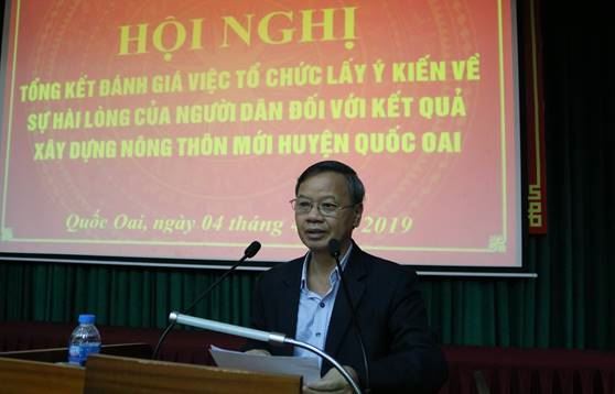Huyện Quốc Oai tổng kết đánh giá kết quả tổ chức lấy ý kiến về sự hài lòng của người dân về kết quả xây dựng nông thôn mới của huyện.