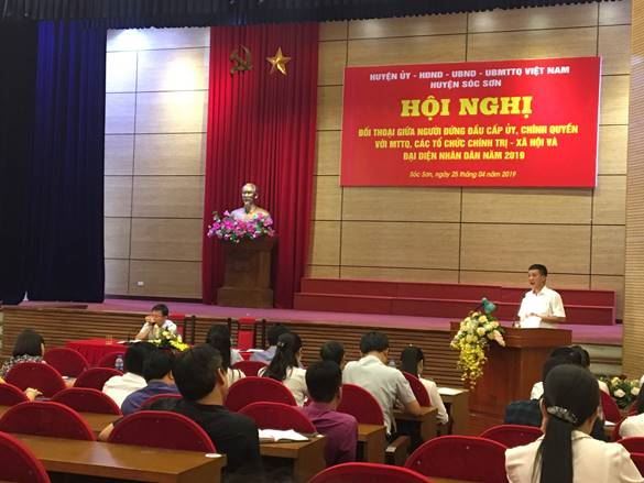 Huyện Sóc Sơn tổ chức hội nghị đối thoại với người đứng đầu cấp ủy, chính quyền với MTTQ, các tổ chức chính trị- xã hội và đại diện nhân dân năm 2019