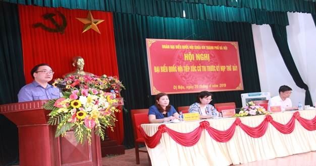 Đoàn đại biểu Quốc hội thành phố Hà Nội tiếp xúc cử tri tại huyện Thạch Thất