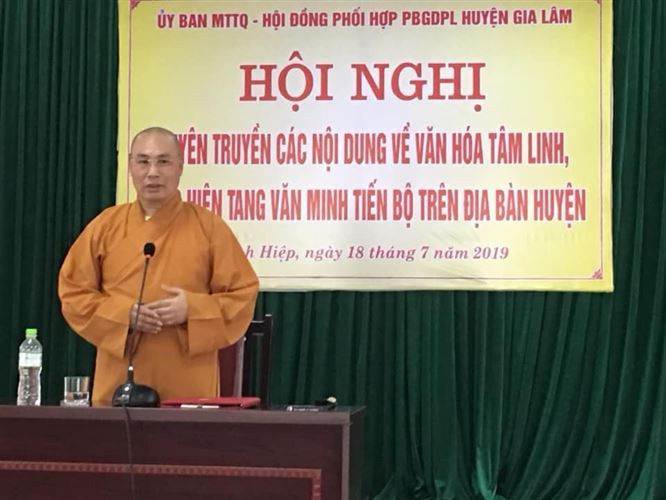 Ủy ban MTTQ Việt Nam huyện Gia Lâm phối hợp tổ chức tuyên truyền các nội dung về văn hóa tâm linh, thực hiện tang văn minh tiến bộ