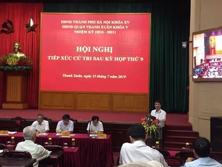 Quận Thanh Xuân tổ chức Hội nghị tiếp xúc với cử tri sau kỳ họp thứ 9 HĐND TP khóa XV và HĐND quận khóa V