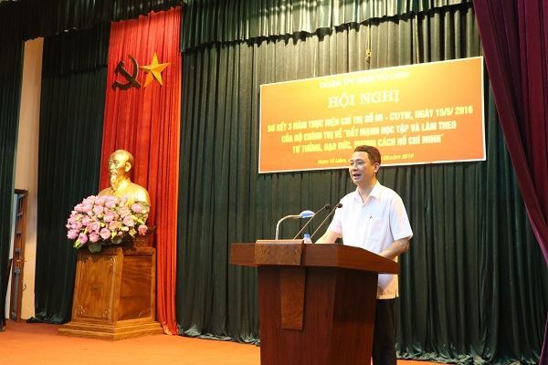 Quận Nam Từ Liêm tổ chức hội nghị sơ kết 03 năm  thực hiện Chỉ thị 05-CT/TW ngày 15/5/2016 của Bộ Chính trị về “Đẩy mạnh học tập và làm theo tư tưởng, đạo đức, phong cách Hồ Chí Minh”