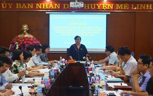 HĐND Thành phố giám sát tình hình, kết quả thực hiện các chỉ tiêu kế hoạch phát triển kinh tế - xã hội 5 năm 2016 – 2010 tại huyện Mê Linh.