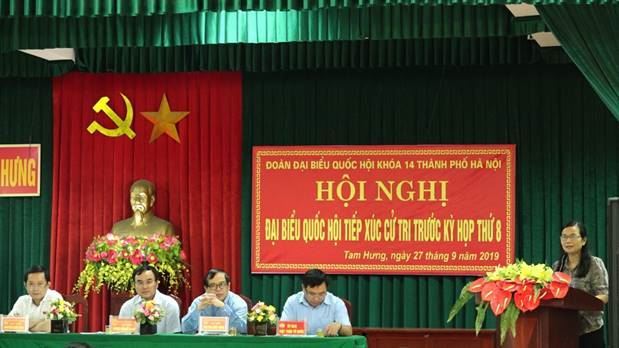 Đoàn đại biểu Quốc hội Thành phố Hà Nội tiếp xúc cử tri trước kỳ họp thứ Tám, Quốc hội khóa XIV tại xã Tam Hưng, huyện Thanh Oai