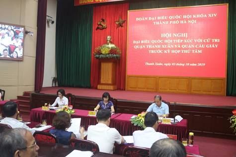 Đại biểu Quốc hội TP tiếp xúc với cử tri quận Thanh Xuân và quận Cầu Giấy trước kỳ họp thứ 8, Quốc hội khóa XIV