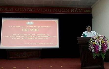 Thanh Trì tuyên truyền, quán triệt, triển khai Nghị quyết Đại hội đại biểu MTTQ Việt Nam TP Hà Nội lần thứ XVII, nhiệm kỳ 2019 – 2024