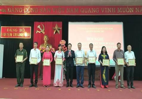 Huyện Thanh Trì kỷ niệm 89 năm ngày truyền thống MTTQ Việt Nam và trao kỷ niệm chương vì sự nghiệp đại đoàn kết dân tộc