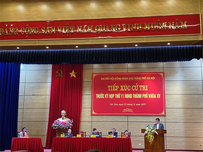 Hội nghị tiếp xúc cử tri huyện Sóc Sơn- Đơn vị bầu cử số 23 với đại biểu HĐND Thành phố trước kỳ họp thứ 11, khóa XV HĐND Thành phố