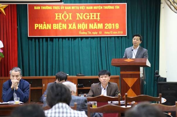 Huyện Thường Tín tổ chức hội nghị phản biện xã hội vào dự thảo báo cáo tình hình thực hiện nhiệm vụ phát triển kinh tế - xã hội năm 2019 của UBND huyện