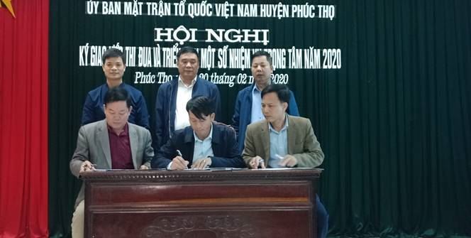 Triển khai nhiệm vụ công tác năm gắn với phát động và ký giao ước thi đua năm 2020 trong hệ thống MTTQ Việt Nam huyện Phúc Thọ 